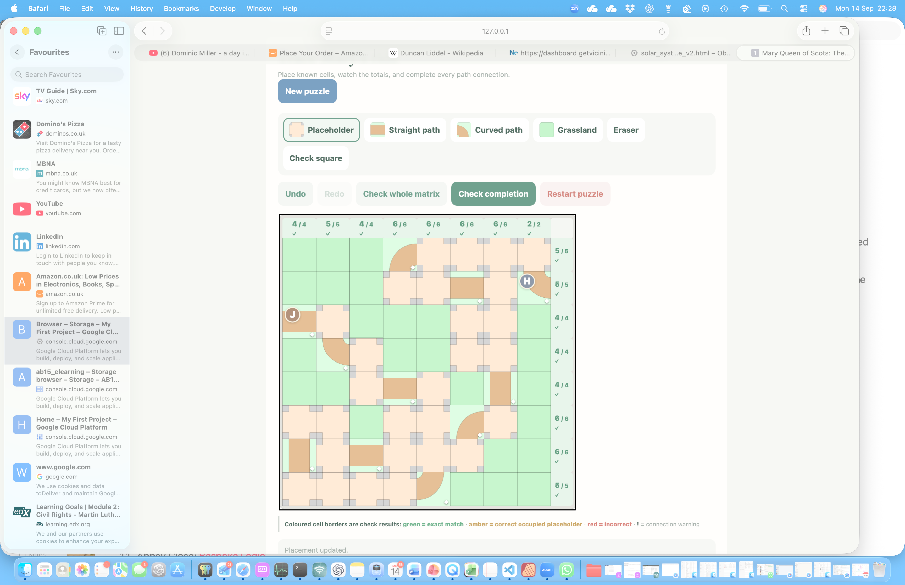 Train Tracks example completing placeholders