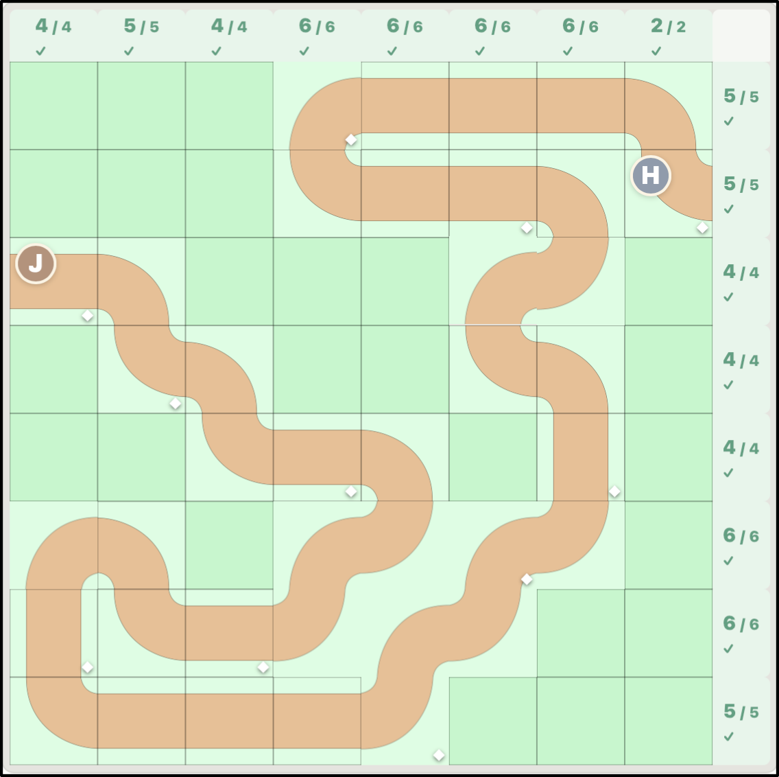 Completed Train Tracks example